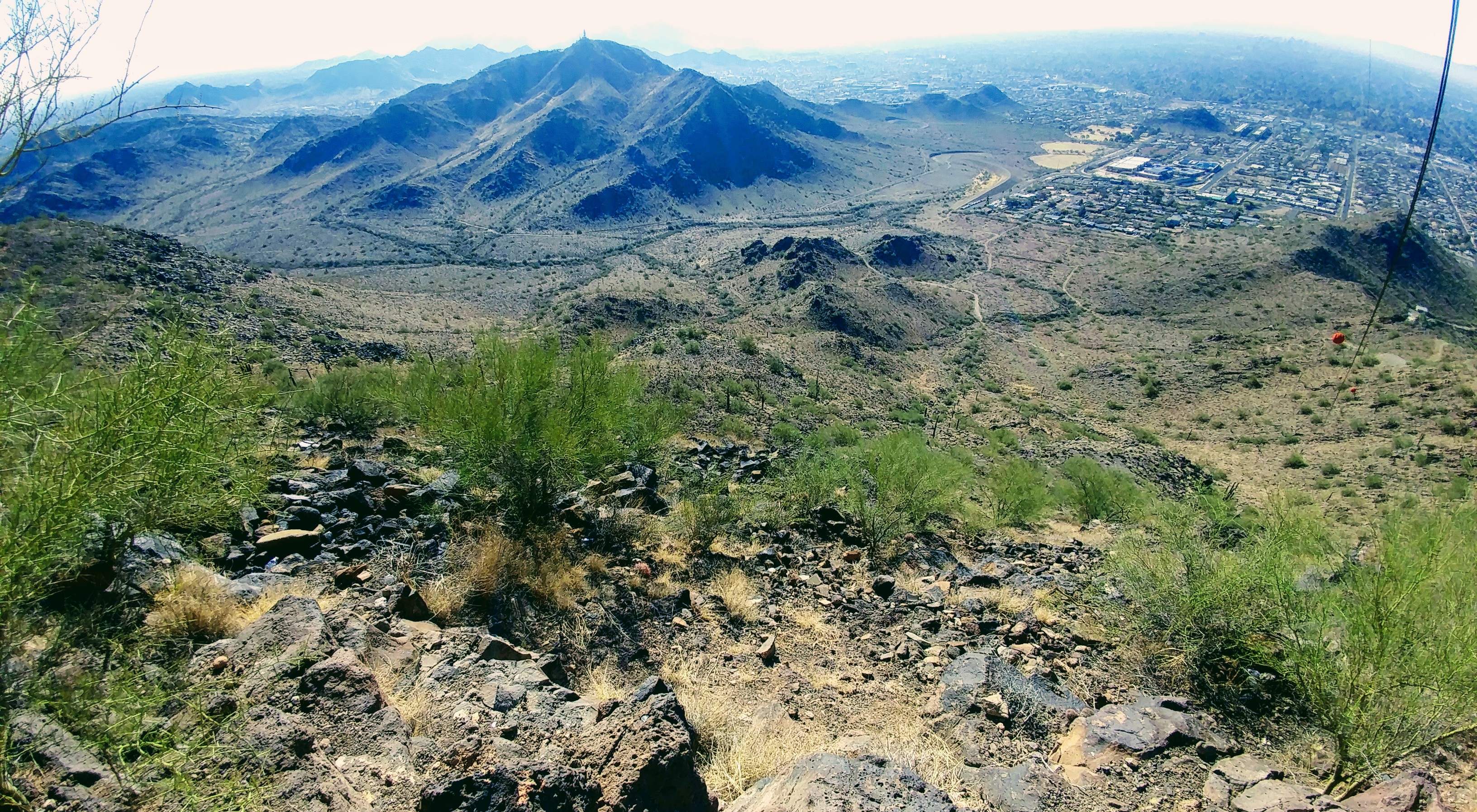 looking down from the top of Shaw Butte